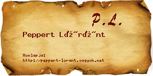 Peppert Lóránt névjegykártya